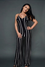 Load image into Gallery viewer, Stripe Black &amp; White Jumpsuit