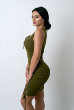 Load image into Gallery viewer, Olive Lace Up Dress