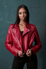 Load image into Gallery viewer, Red biker jacket
