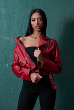 Load image into Gallery viewer, Red biker jacket